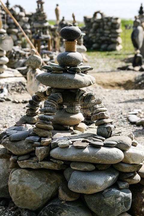 堆栈的石头,鹅卵石,平衡