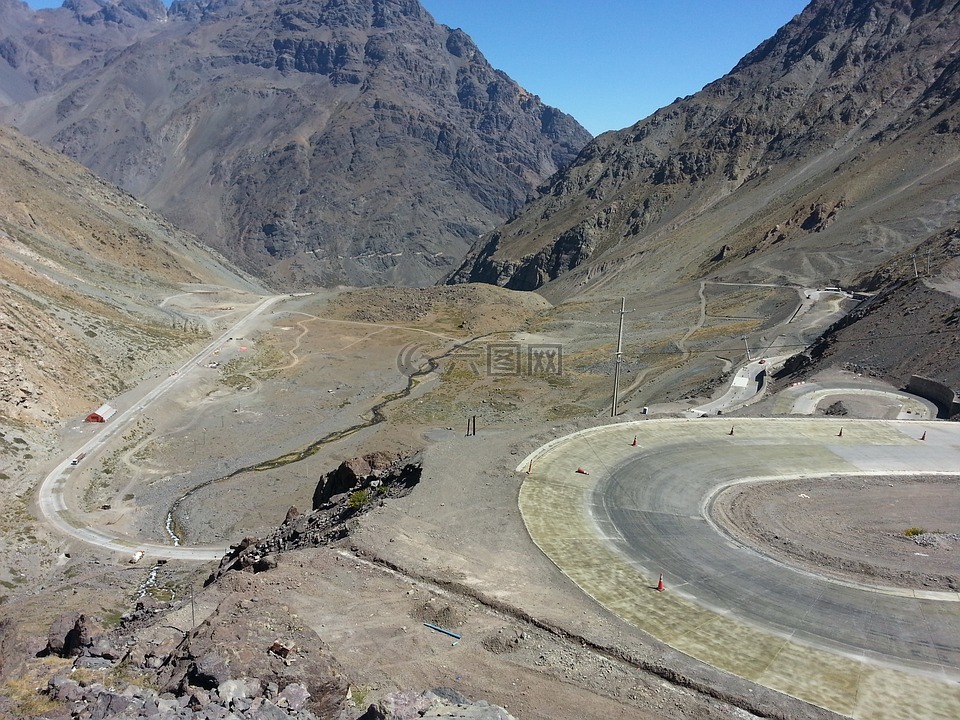 山区公路,全景,山