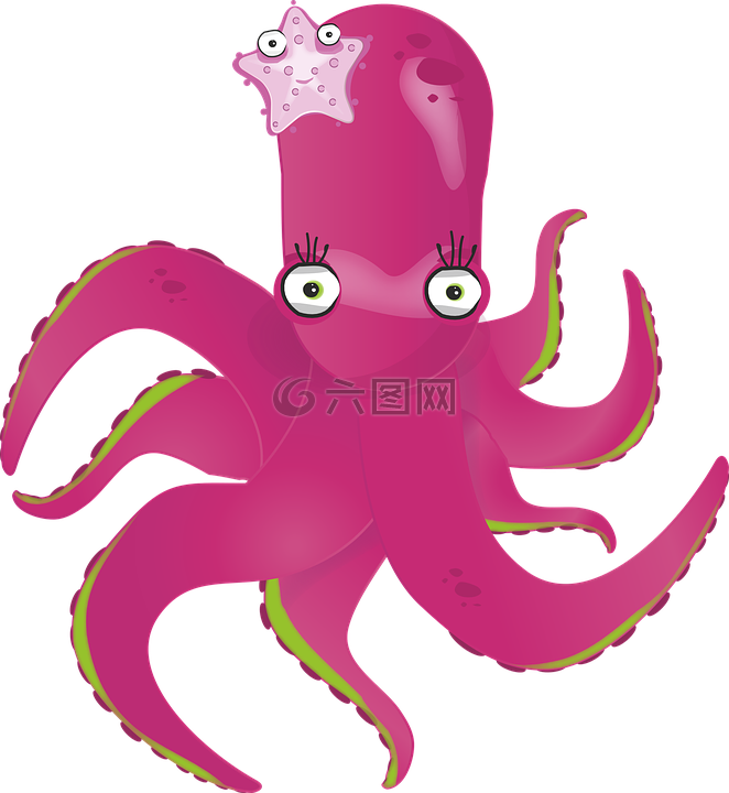 八达通,粉红色的章鱼,有趣的章鱼