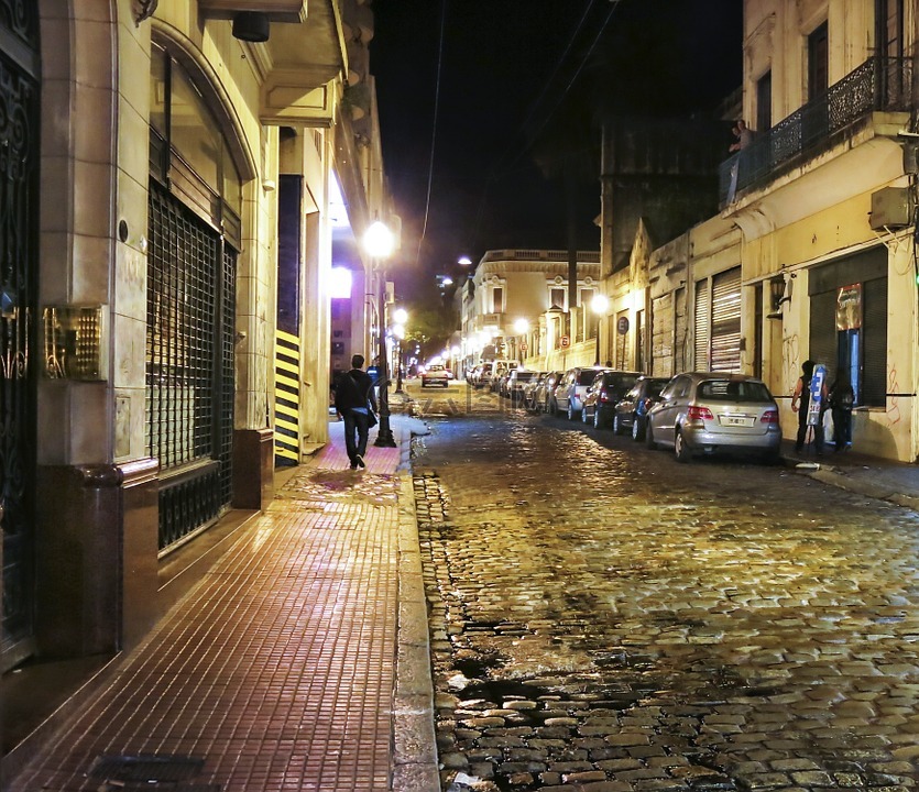 城市,阿根廷,夜视
