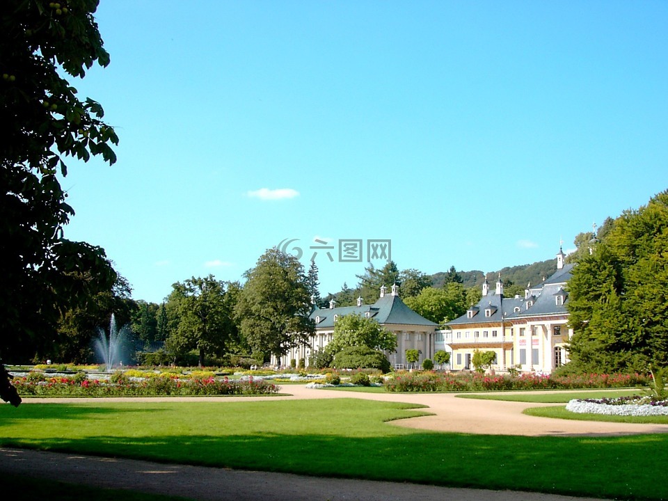 城堡,pillnitz,山宫