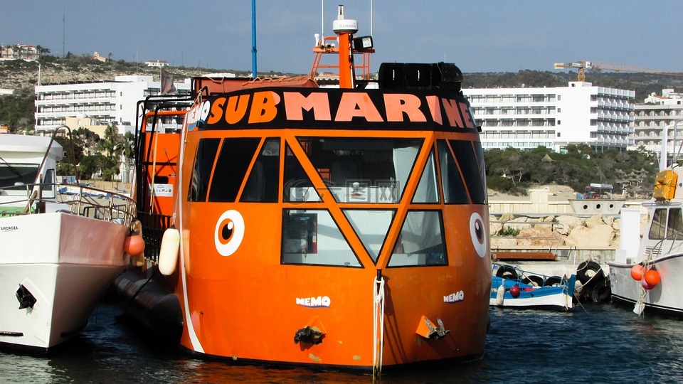 潜艇,橙色,休闲