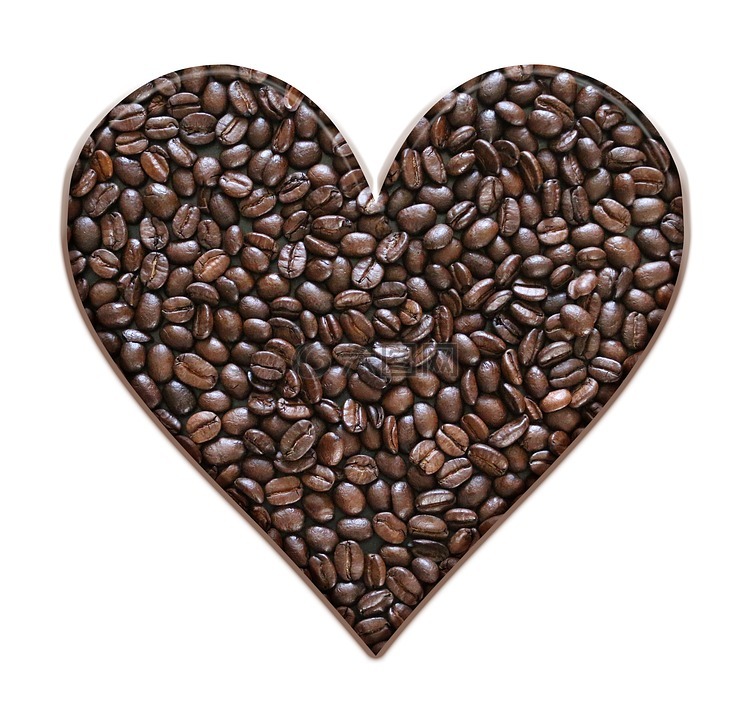 咖啡豆,心,咖啡