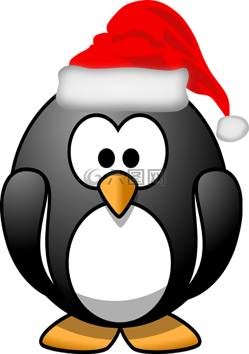 企鹅,圣诞节,圣诞老人