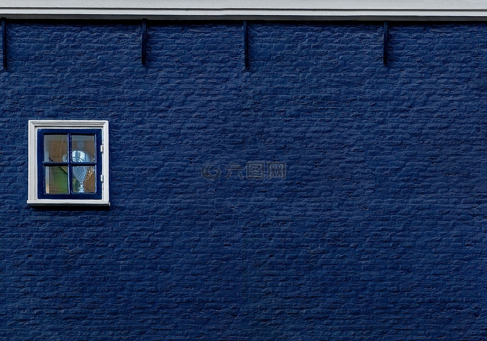 墙,砖,蓝色