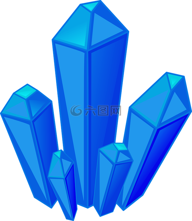 冰山水晶,石英,蓝色