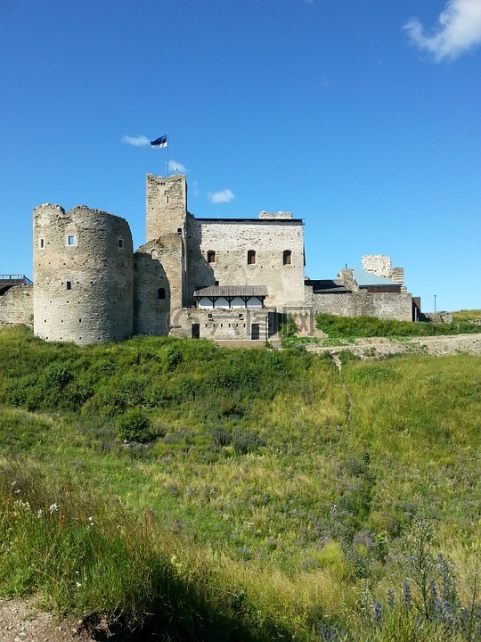 城堡,旗,爱沙尼亚
