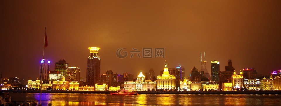 上海,夜景,繁华