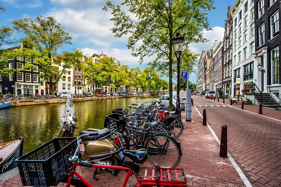 阿姆斯特丹,街,运河