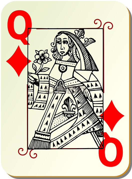 扑克牌,女王,卡片组