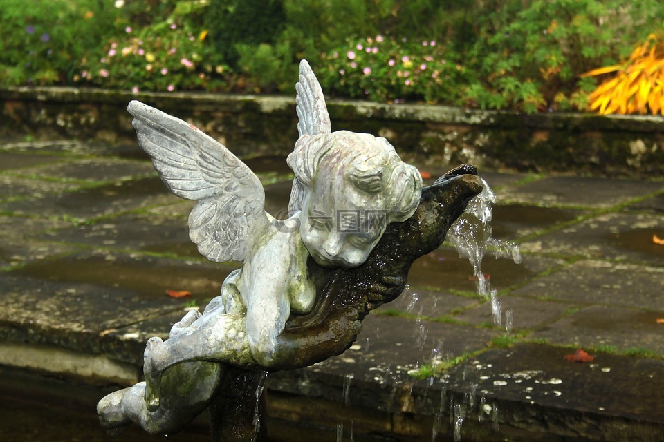 ightham的,喷泉,雕像