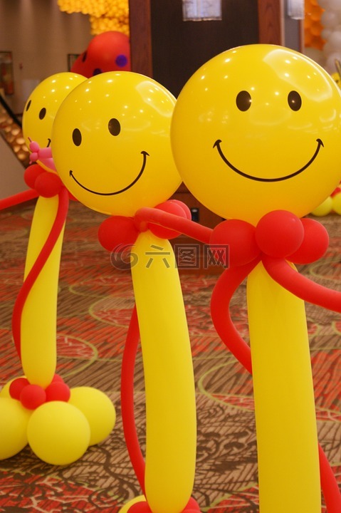 气球,快乐,笑脸