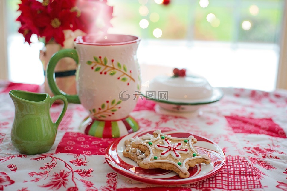 圣诞节,饼干,热巧克力