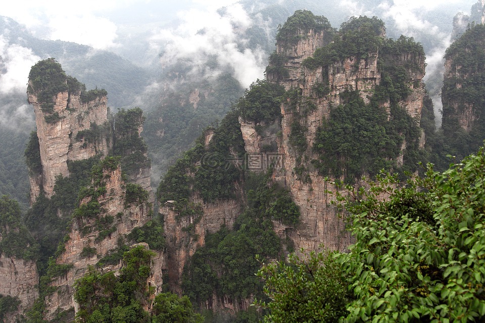 张家界,武陵源,石英砂岩峰林地貌