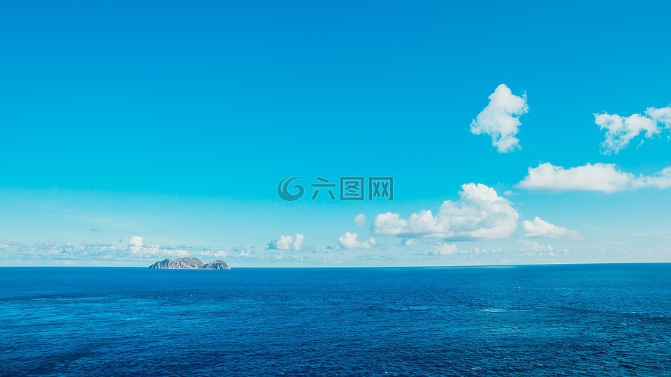 海,天空,藍色