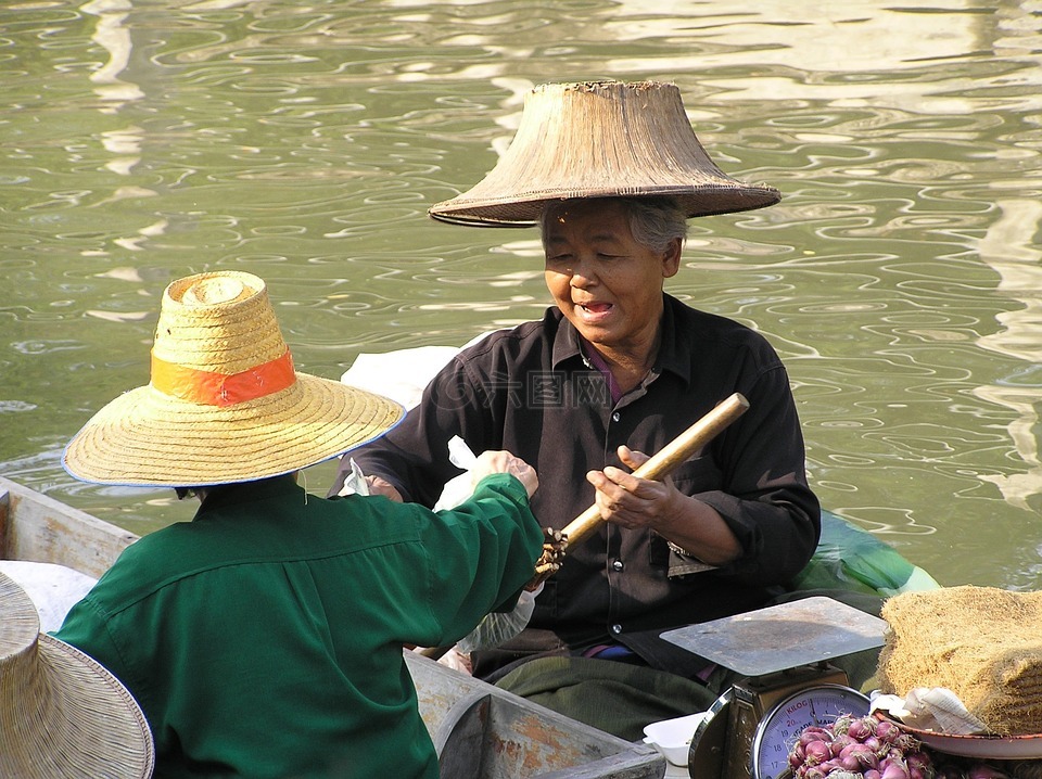 泰国,水上市场,泰语