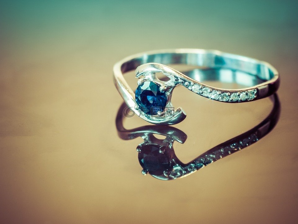 圆环,蓝宝石,钻石