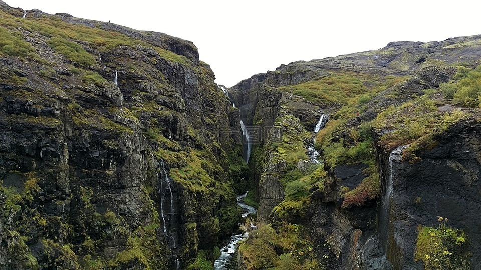 瀑布,景观,冰岛