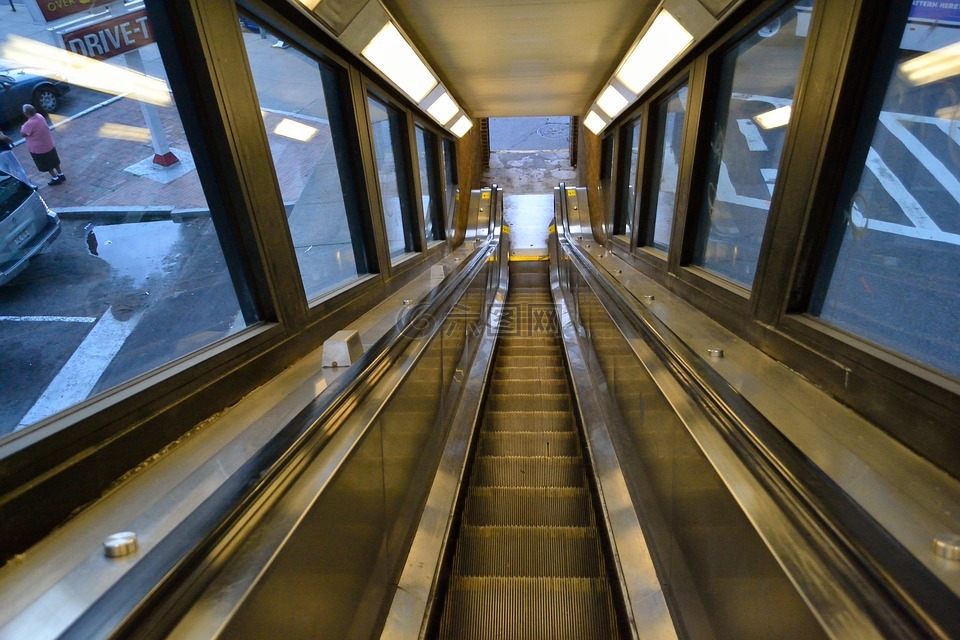自动扶梯,升高的地铁站台,125街