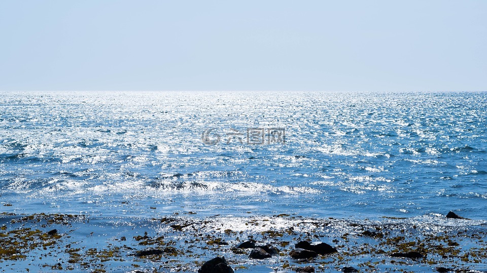 海,阳光,海景