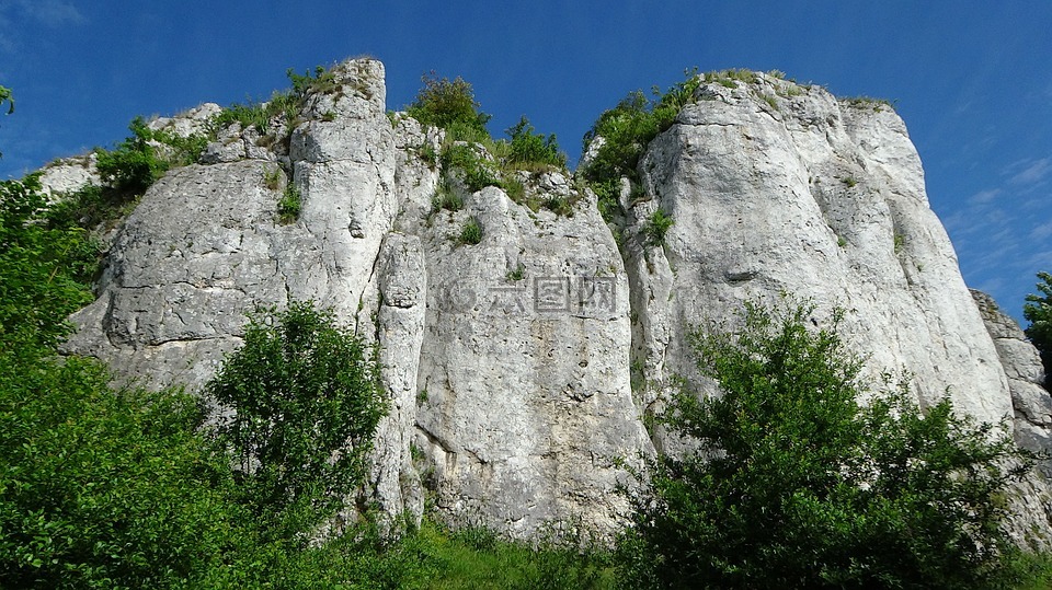 岩,灰岩,汝拉 krakowsko 琴