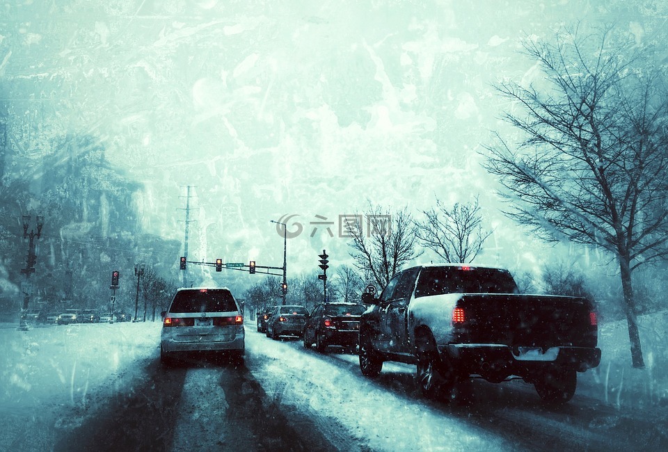 驾驶,冬天,雪
