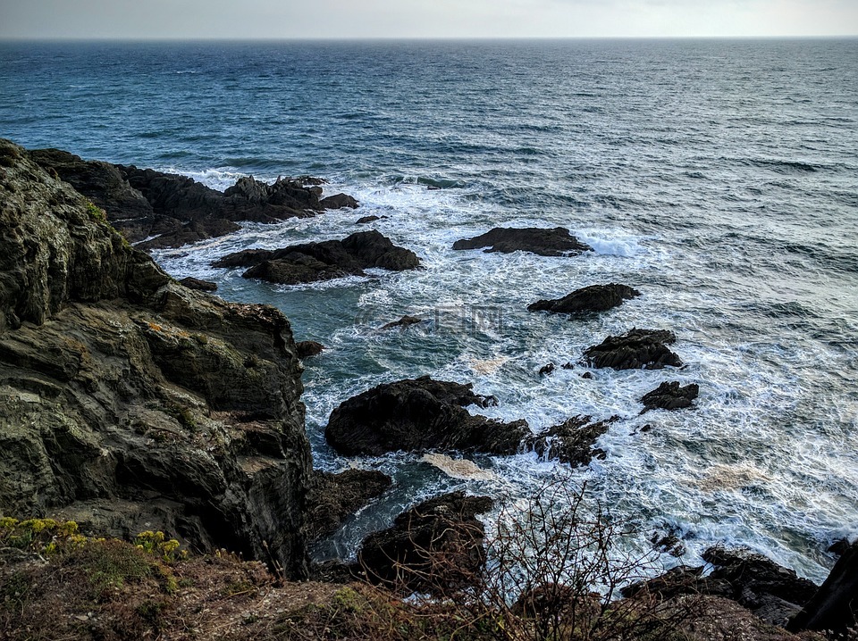 海,海岸,康沃尔郡