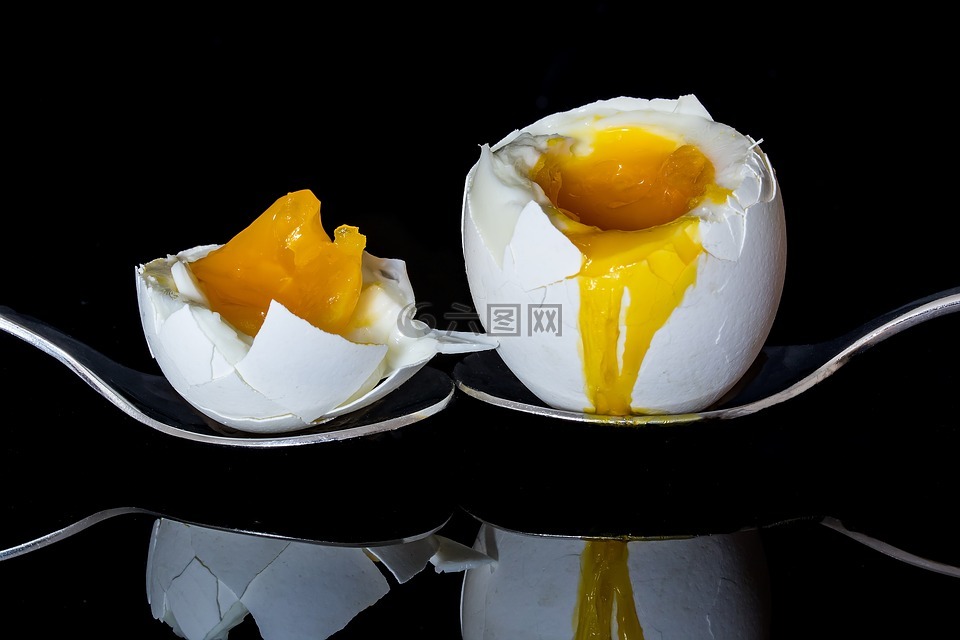 鸡蛋,一分为二蛋,水煮的蛋