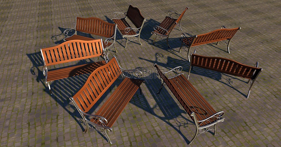 公园长椅,板凳,木