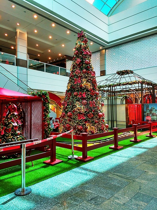 圣诞树,购物中心,度假