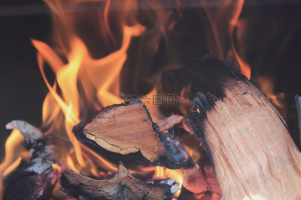 火,篝火,木材燃烧