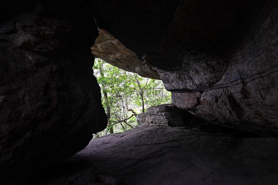 洞穴,石,入口