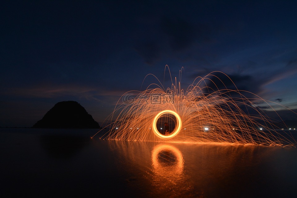 steelwool,日落,红岛