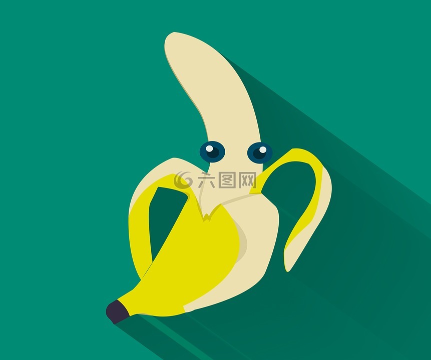 香蕉,绿色背景,水果