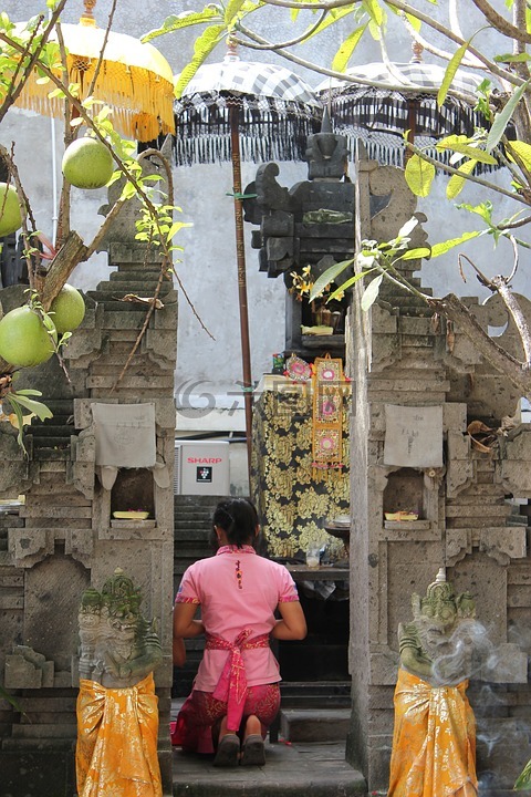 祈祷,巴厘岛,库塔