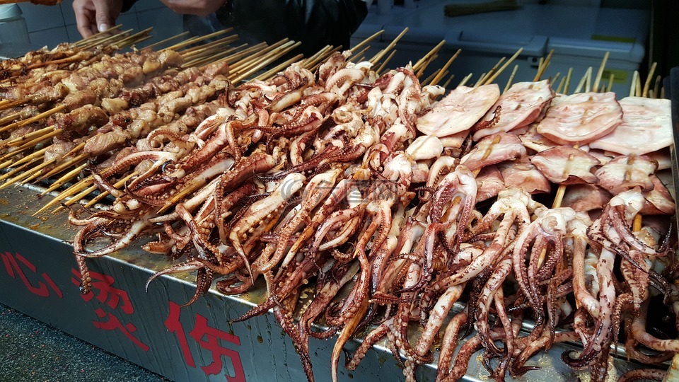 海鲜,中国食品,街头食品