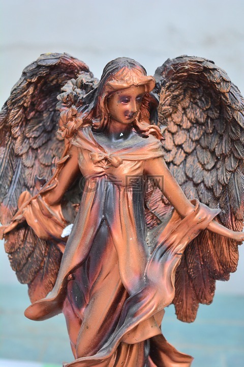 天使,小雕像,青铜