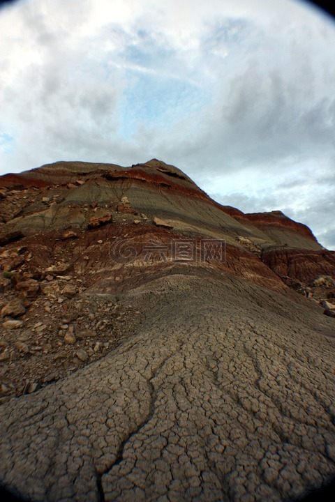 涂成沙漠,景观,山