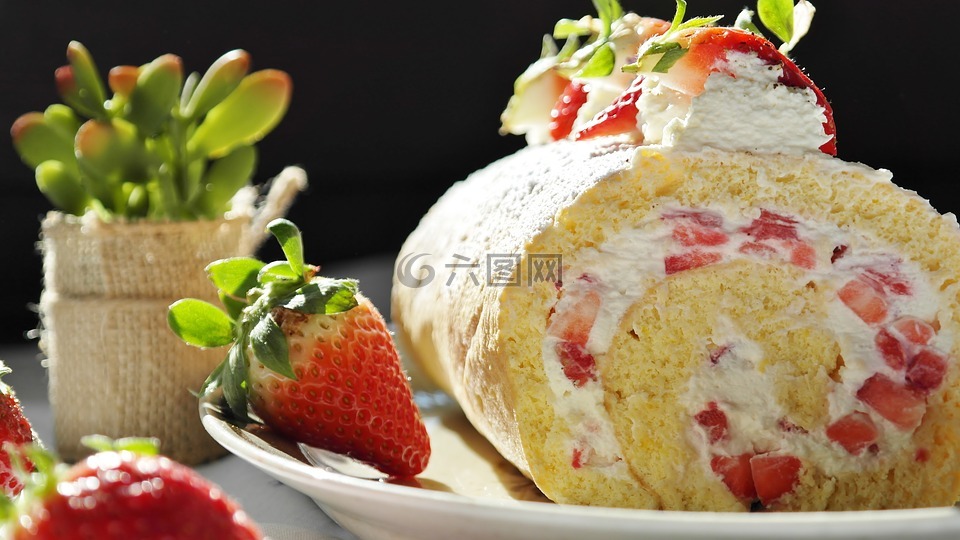 草莓,草莓蛋糕,百事吉