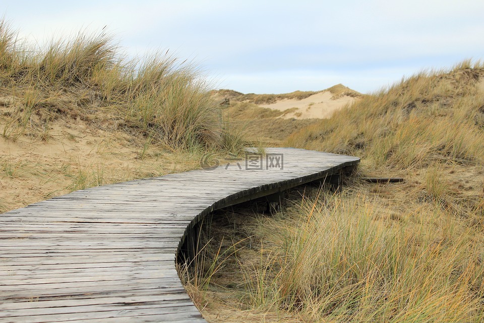 沙丘,木栈道,amrum