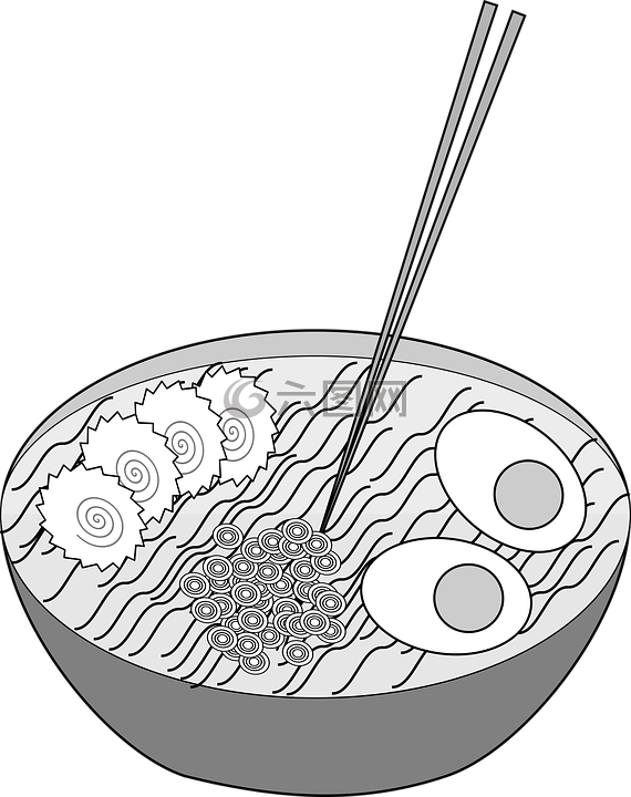 食品,拉面,黑色白色