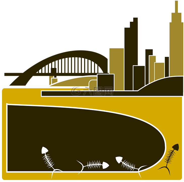 污染,图标,城市