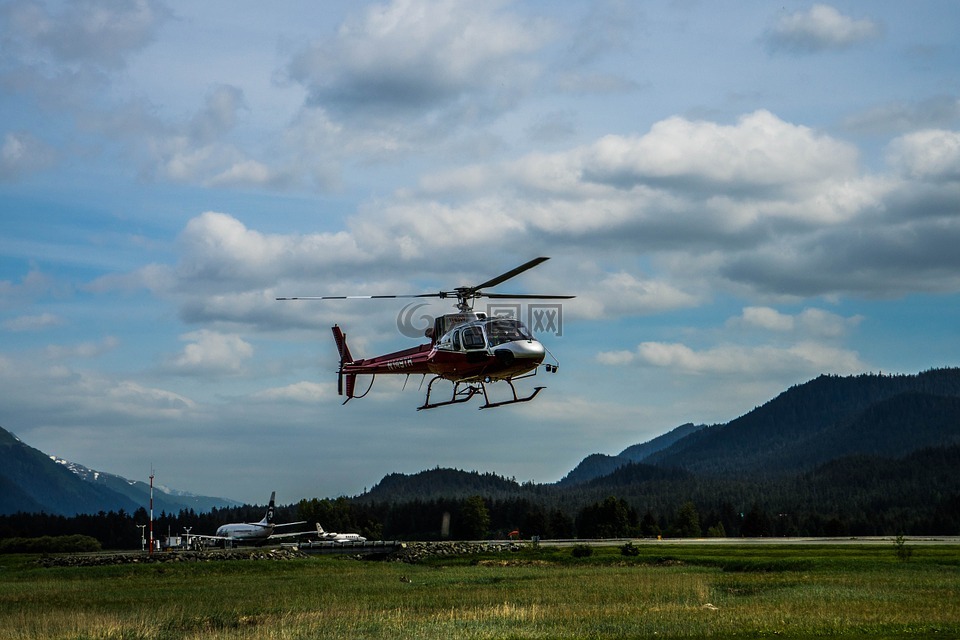 直升机,阿拉斯加州,门登霍尔冰川