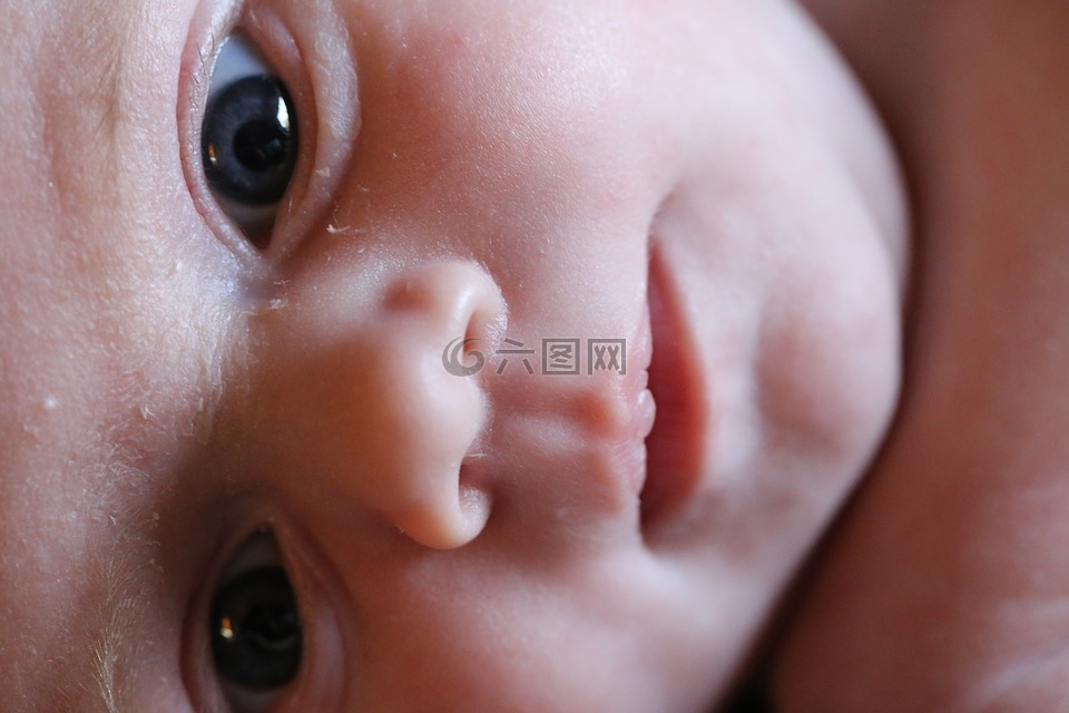 新生婴儿,眼睛,皮肤