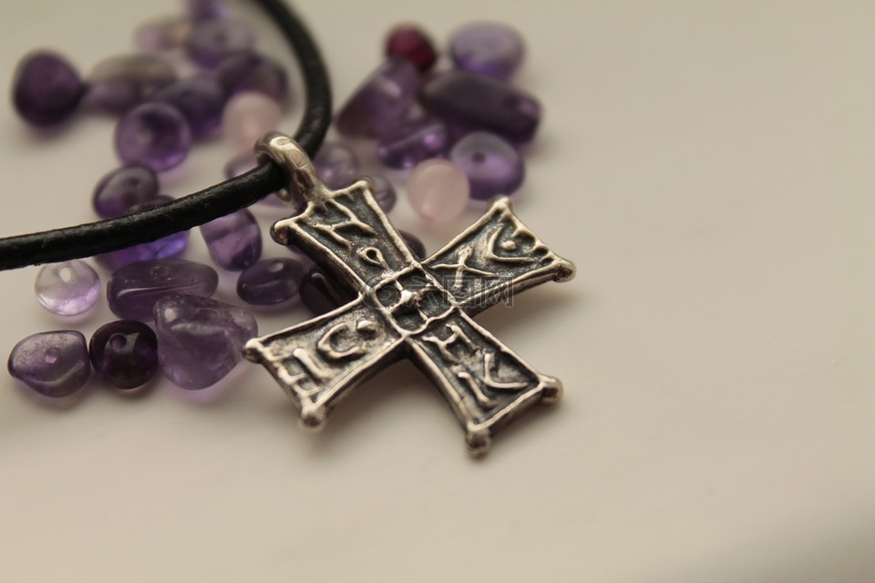 十字,吊坠,紫水晶