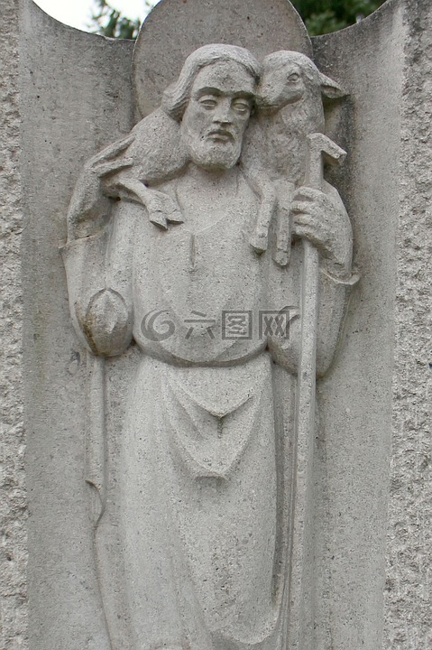 圣 christophorus,救济,雕像