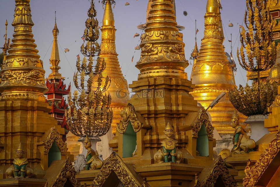 缅甸,光,优美的景色