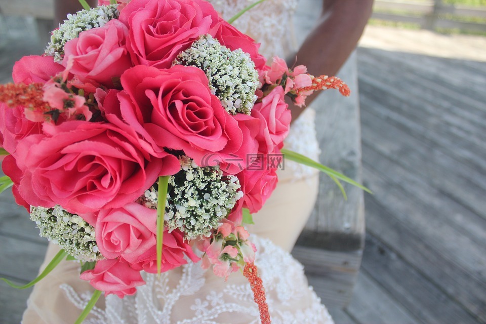 鲜花,婚礼,新娘