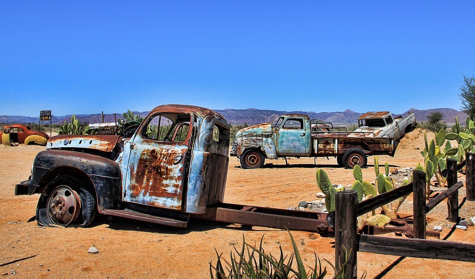 不锈钢,沙漠,汽车残骸
