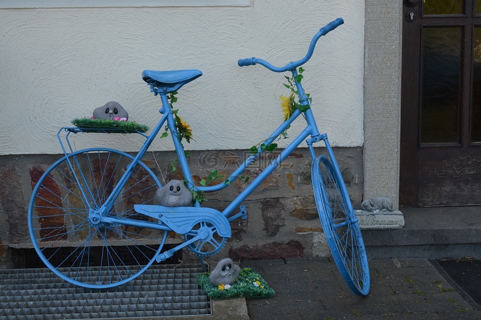 自行车,蓝色,德卡